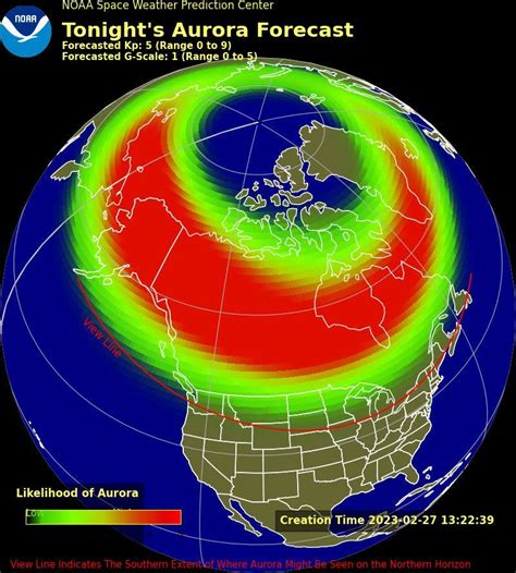 aurora borealis forecast map washington state
